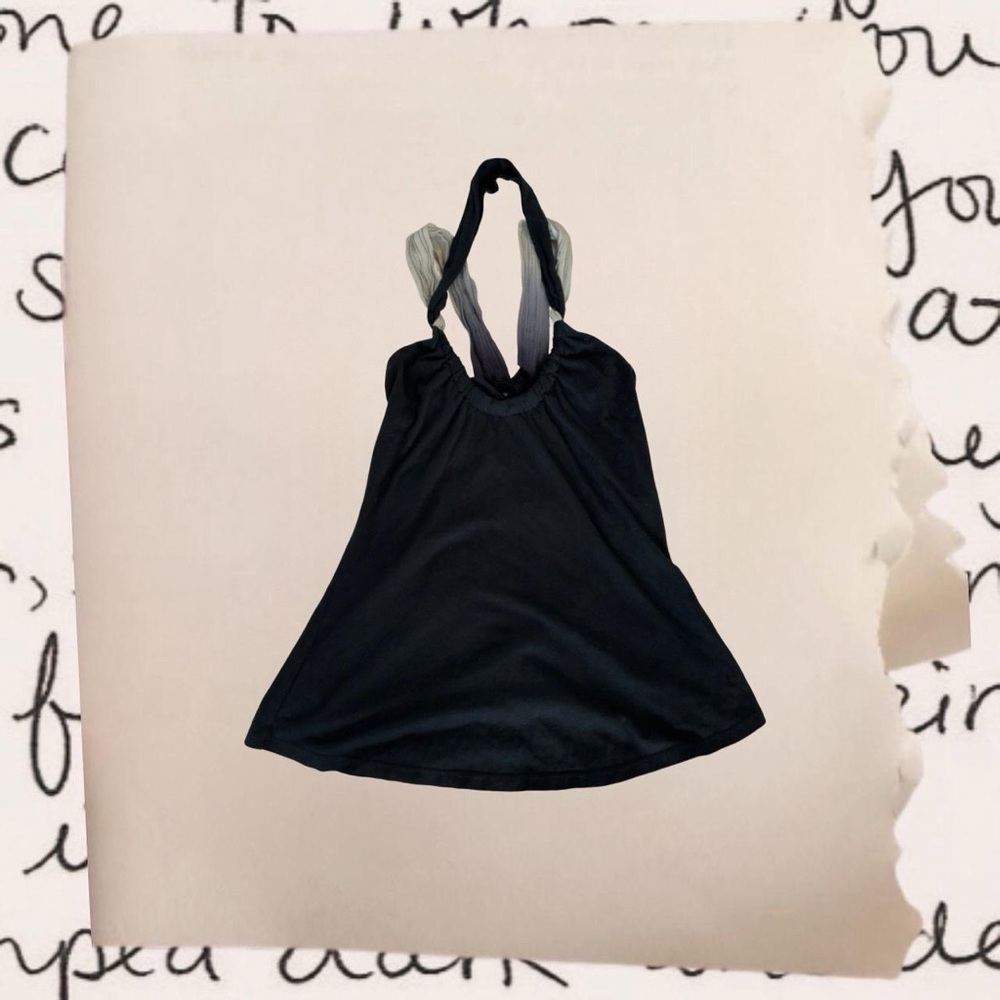 vintage silk ombre flared halter neck top
